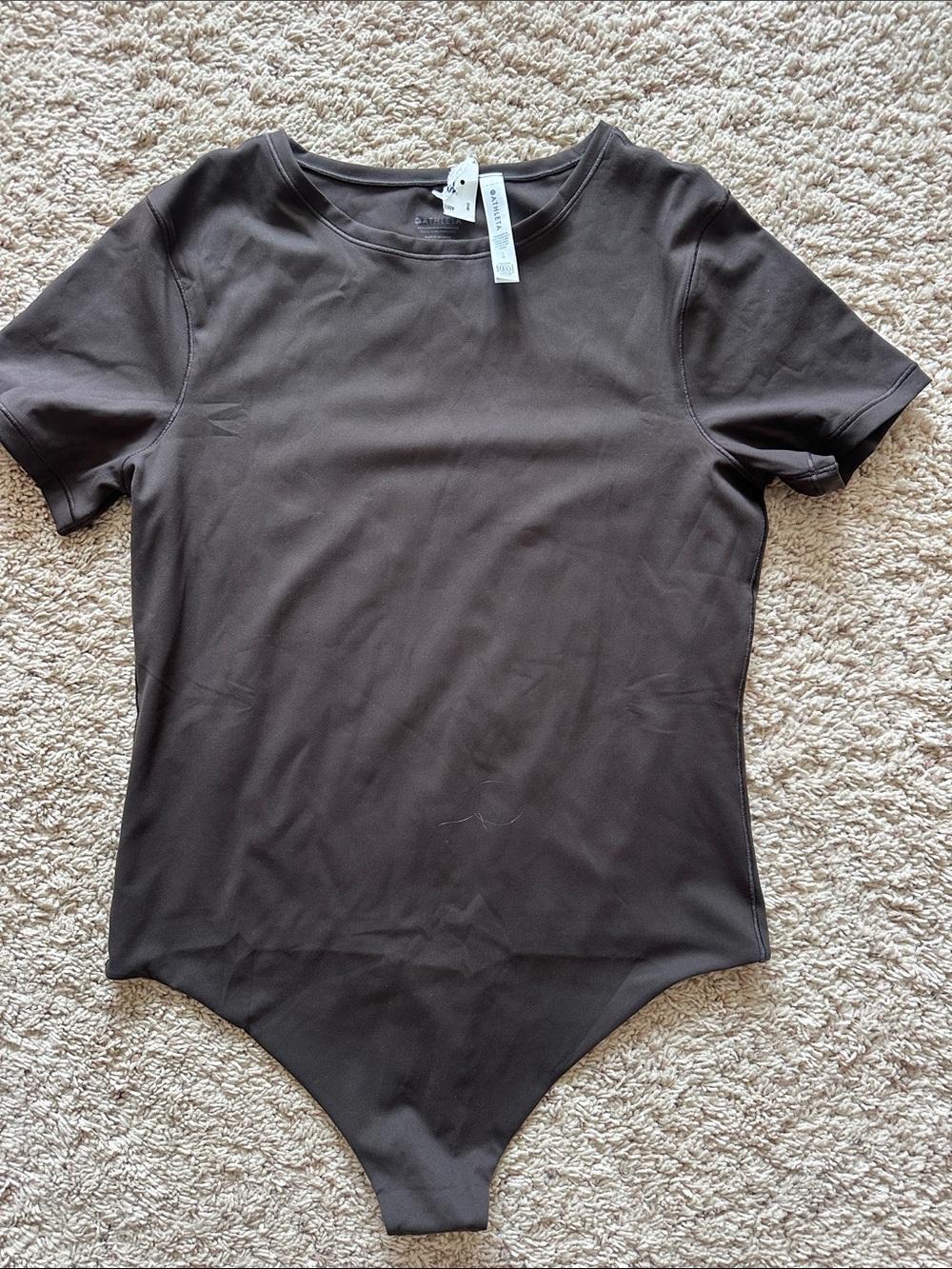 Athleta Women’s Short Sleeve Thong Bodysuit - Brown NWT